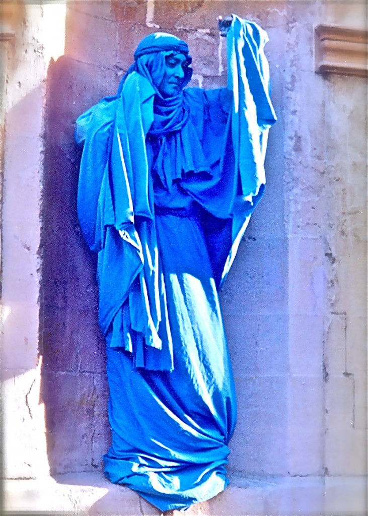 a postcard of the street mime performer